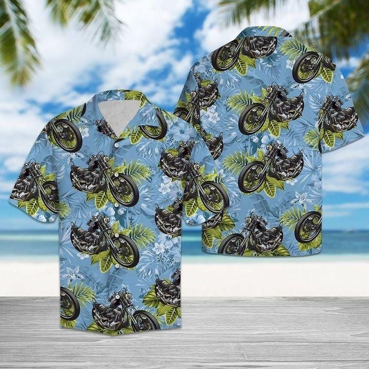 Felacia [Hawaii Shirt] Motorbike Tropical Hawaiian Aloha Shirts-ZX0798